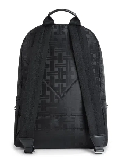 Kenzo Woven-pattern Zipped Backpack In Black