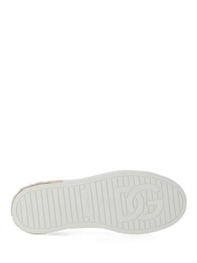 Dolce & Gabbana Calfskin Portofino Sneakers For Women In White