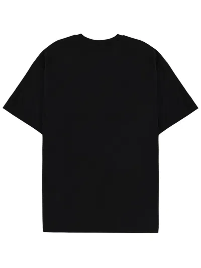Givenchy Black Crewneck T-shirt With Logo Patch On The Front In Cotton Man In Black