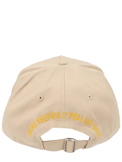 Dsquared2 Dsquared Men Beige Cotton Baseball Cap In Neutral