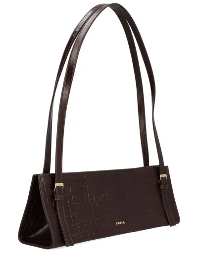 Sofia Structured Shoulder Bag In Brown