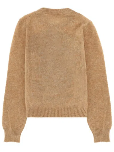 Ganni Printed Alpaca Wool Blend Sweater In Neutral