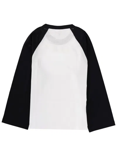 Ganni Baseball Graphic Raglan Crew Neck T-shirt In White