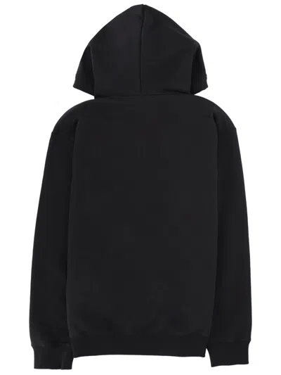 Gucci Men Black Sweatshirt With Hood With Drawstring And Front Logo In Cotton Man In Multi