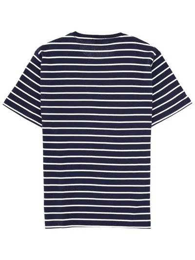 Polo Ralph Lauren Cotton Stripe Polo Pony Slim T-shirt In Blue