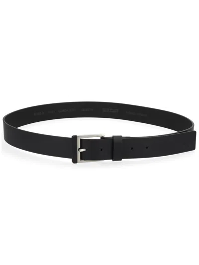 Hugo Boss Black Solid Buckle Belt In Black
