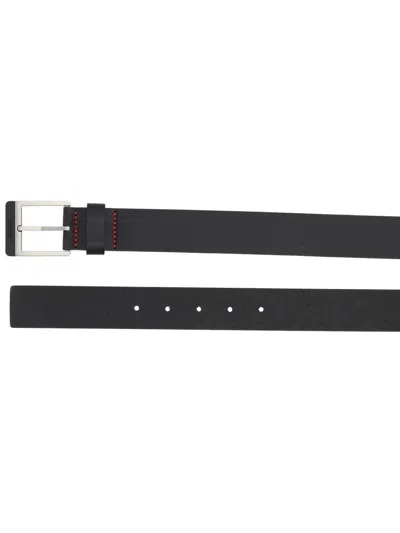 Hugo Boss Black Solid Buckle Belt In Black