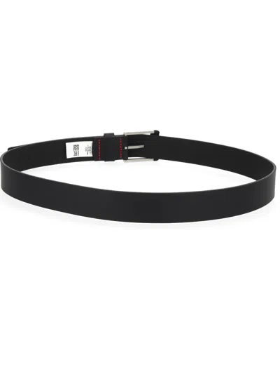 Hugo Boss Black Solid Buckle Belt In Black