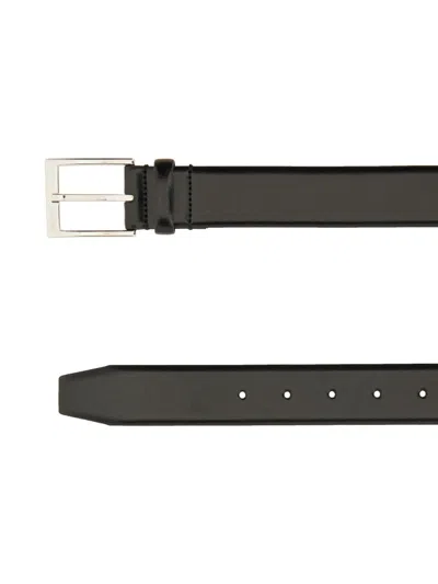 Hugo Boss Black Solid Buckle Belt In Black