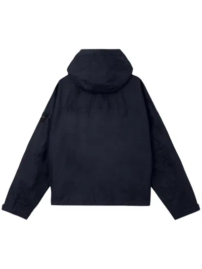 Stone Island Neutral Technical Fabric Sleeve Patch Jacket In Blue