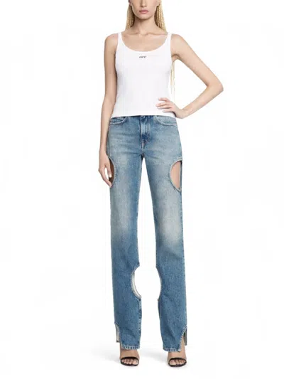 Off-white Off White Off Stamp Rib Tank Top White Black