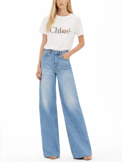 Chloé Wide-leg Denim Jeans With High Waist And Five-pocket Design In Blue