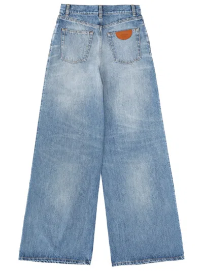 Chloé Wide-leg Denim Jeans With High Waist And Five-pocket Design In Blue