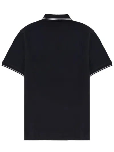 Stone Island Mens Black Brand-patch Regular-fit Stretch-cotton Polo Shirt Xl In Blue