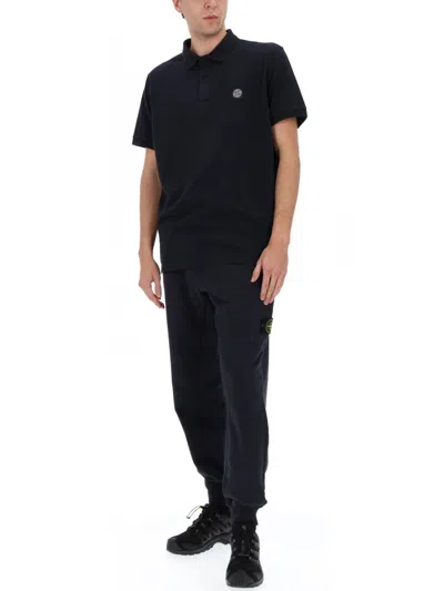 Stone Island Mens Black Brand-patch Regular-fit Stretch-cotton Polo Shirt Xl
