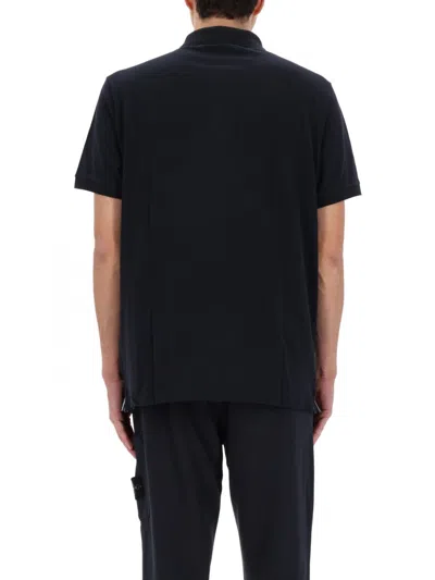 Stone Island Mens Black Brand-patch Regular-fit Stretch-cotton Polo Shirt Xl