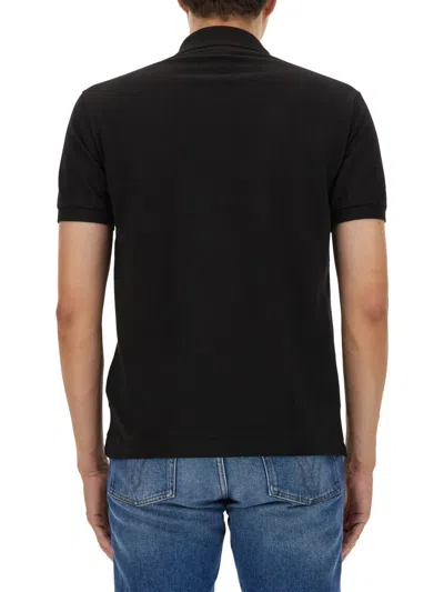Lacoste Stretch Pique Short-sleeve Slim Fit Polo Shirt In Black