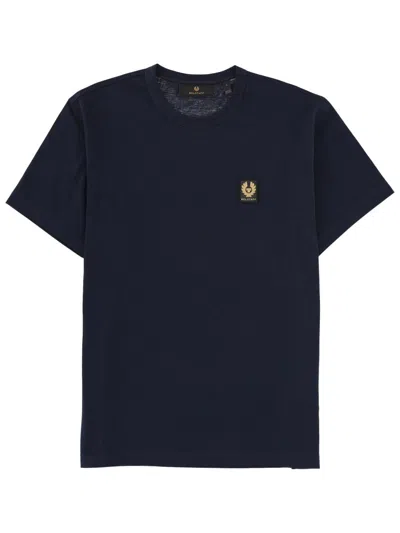 Belstaff Short Sleeved Mens Logo Patch T-shirt In Black