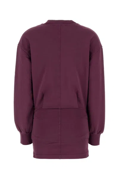 Attico Burgundy Draped Mini Dress With Long Sleeves In Purple