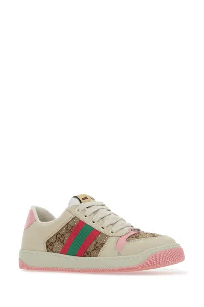 Gucci Gg Supreme Fabric Sneakers With Web Motif In Multi