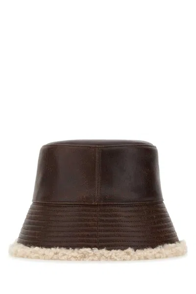 Stella Mccartney Dark Brown Solid Bucket Hat In Brown