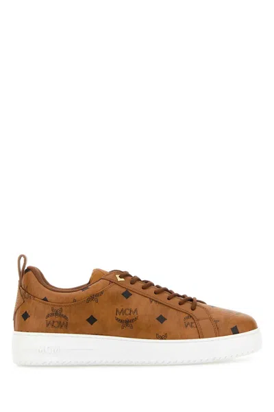 Mcm Neo Terrain Lo Sneakers In Visetos In Cognac