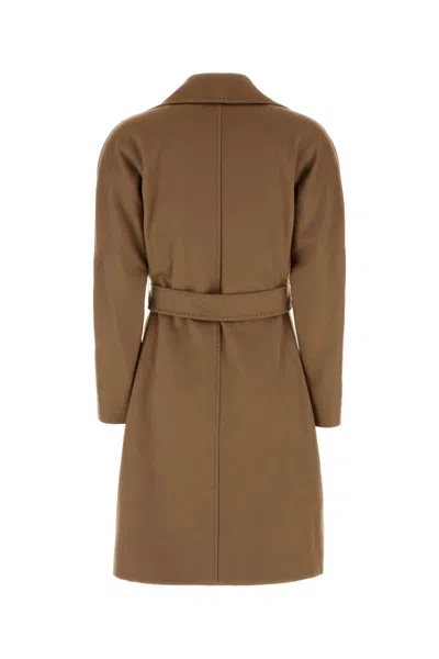Mm Studio Camel Wool Dravenna Coat In Brown