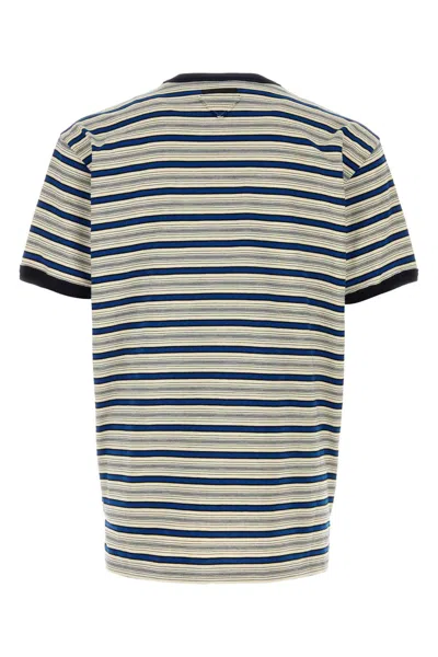 Prada Beige Stripes T-shirt In Multi
