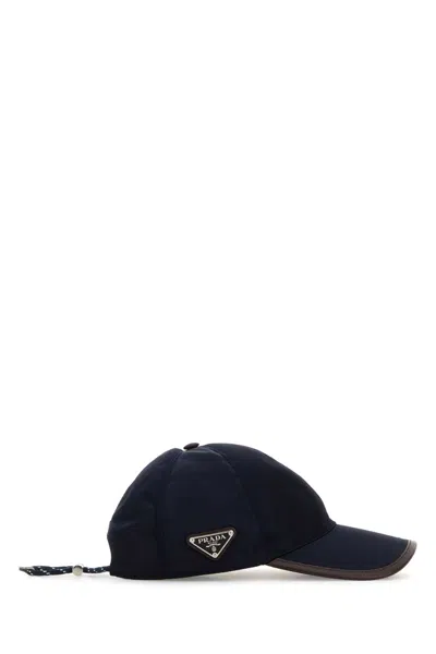 Prada Speedrock Enamelled-triangle Baseball Cap In Black