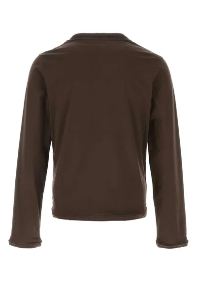 Prada Dark Brown Solid T-shirt In Green