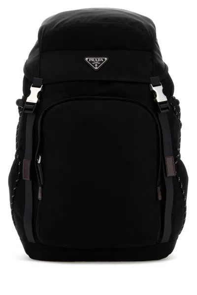Prada Black Speedrock Backpack In Black