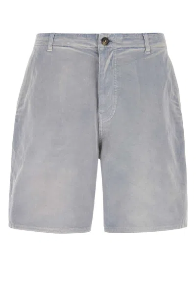 Prada Grey Cotton Shorts In Blue