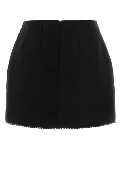 Prada High Waisted Stretch Blend Mini Skirt In Black