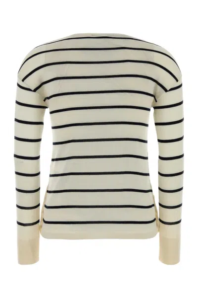 Max Mara White Striped T-shirt In Multi