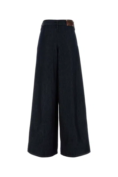 Dries Van Noten Indigo High-waisted Wide-leg Jeans With Exaggerated Length In Blue