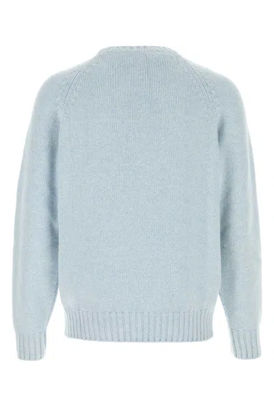 Umit Benan Light-blue Cashmere Sweater In Blue