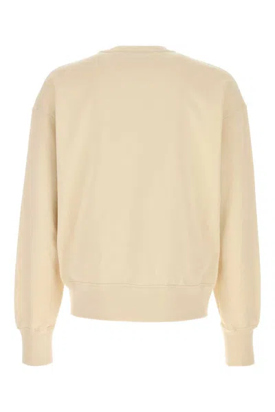 Alexander Mcqueen Crewneck Cotton Pullover Sweatshirt In Yellow