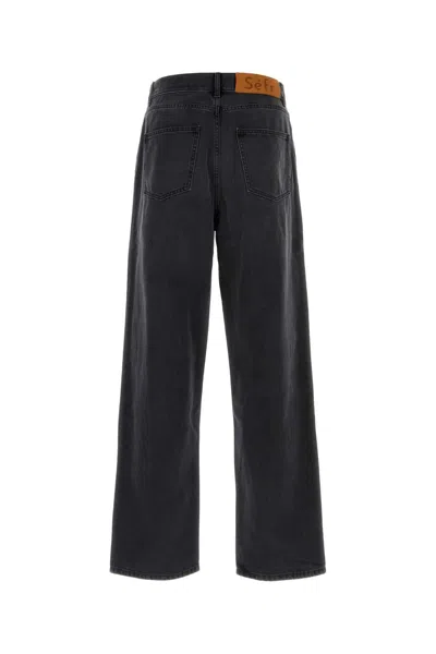 Séfr Sefr Relaxed Fit Worn Wash Jeans For Men In Black
