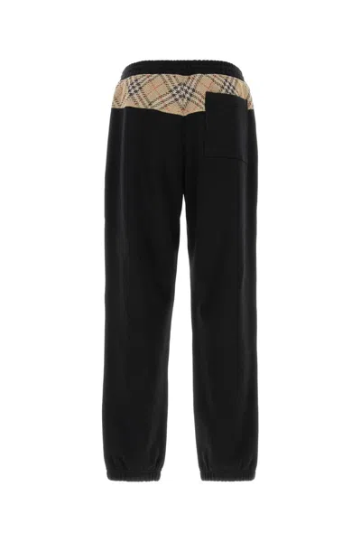 Burberry Men Ronnie Cotton Jogging Trousers In Black