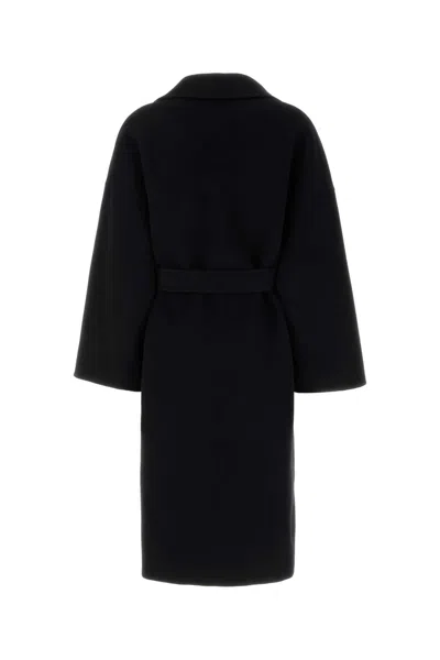 Aftercoat Black Wool Blend Coat In Black