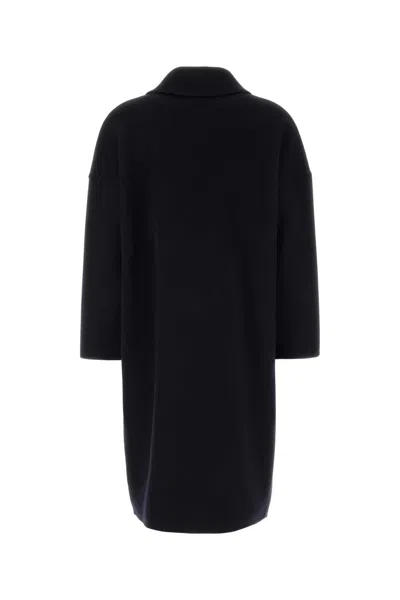 Aftercoat Midnight Blue Wool Blend Coat In Blue
