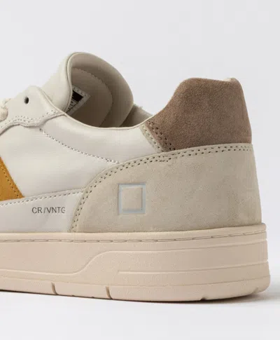 Date Court 2.0 Vintage Calf Sneakers In Ivory In Multi