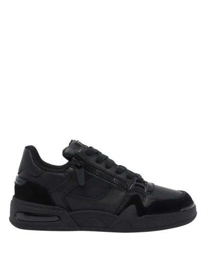 Giuseppe Zanotti Gz-ghost Sneakers In Black Suede And Leather In Multi