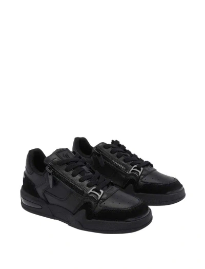 Giuseppe Zanotti Gz-ghost Sneakers In Black Suede And Leather In Multi