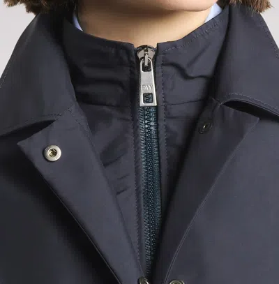 Fay Technical Poplin Blue Morning Coat In Blue