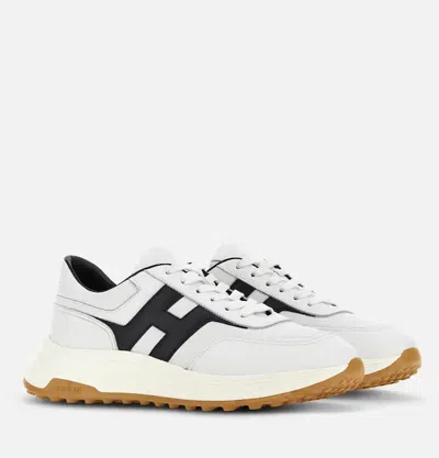Hogan White H Logo Lace-up Sneakers
