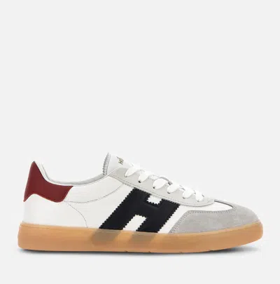Hogan Cool Leather Sneakers With Nappa And Suede Inserts In White