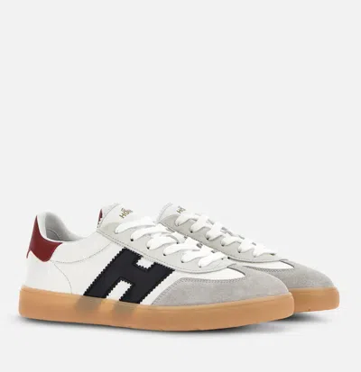 Hogan Cool Leather Sneakers With Nappa And Suede Inserts In White