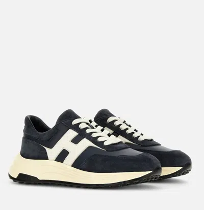 Hogan Hyperlight Suede And Nappa Leather Sneakers In Black