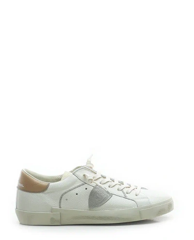 Philippe Model Sneakers Prsx Low Man Veau Cerf Lait Mud In Neutral
